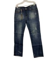 Image of Guess Jeans Mens 33 Blue Med Cotton Denim Low Rise Slim Straight Delmar Fit NWT
