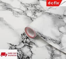 Image of D C FIX BLACK WHITE MARBLE SELF ADHESIVE VINYL WRAP FILM KITCHEN WORKTOPS