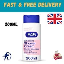 Image of E45 Shower Cream for Dry, Sensitive, and Itchy Skin - 200 ml (Pack of 1)