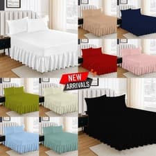 Image of EXTRA DEEP FITTED VALANCE SHEET BED SHEETS SINGLE DOUBLE KING & SUPER KING SIZE