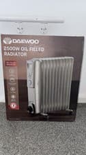 Image of Daewoo 2500W Oil Filled Radiator 11 Fin 3 Heat Settings Thermostat Portable