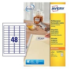 Image of Avery Removable Multipurpose Labels, 46x21mm, 1200 Labels/Pack (L4736REV-25)