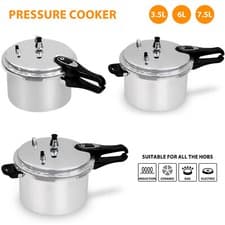Image of 3/6/7 Litre Home Dual Handle aluminum Pressure Cooker Kitchen Catering Cookware