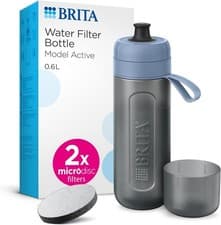 Image of BRITA Water Bottle Sports Water Filter Model Active Dark Blue MicroDisc Filters