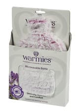 Image of Warmies Heatable Bottle Faux Fur Lavender Scented Microwavable Marshmallow Pink