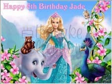 Image of BARBIE ISLAND PRINCESS EDIBLE ICING CAKE TOPPER / MANY SIZES