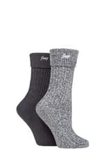 Image of Jeep Womens Boot Socks, Polyester, Super Soft Turn Over Top, 2 Pairs in Size 4-8