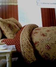 Image of Catherine Lansfield Kashmir Double COTTON DUVET SET Natural Red Paisley CURTAIN?