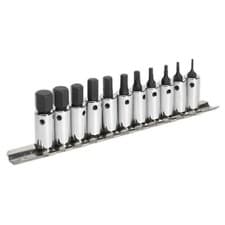 Image of Sealey Hex Socket Bit Set 11 Piece 1/4" Square Drive Metric Socket Bit Set