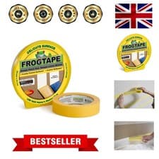 Image of Frog Tape Yellow Delicate Surface Painters Masking Tape 24mm x 41.1m. Indoor and