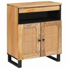 Image of vidaXL Sideboard with Storage Brown 60 x 33 x 75 cm Solid Mango Wood, Stylish Di