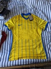 Image of NIKE Mens T Shirt Yellow Large Short Sleeve Dri Fit Challenge/Sports Top