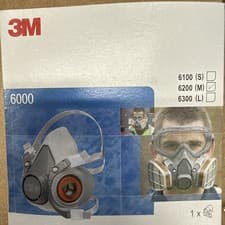 Image of 3m 6000 series reusable half mask respirator 6100 small 6200 medium 6300 large