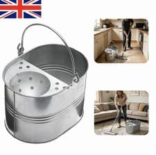 Image of 13L Large Metal Mop Bucket with Handle for Home Office General Cleaning