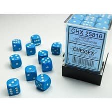 Image of Chessex - Opaque 12mm D6 Dice Block - Light Blue w/White