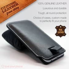 Image of DORO✔Quality Luxury Genuine Leather Pull Tab Slide In Case Cover Sleeve Pouch
