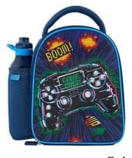 Image of Polar Gear Gamer Pixel Insulated Kids Lunch Bag Holder and 600ml Water Bottle