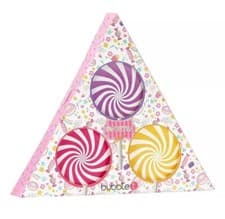 Image of Bubble T 3 x 150g Bath Bomb Sweetea Sweet Tea Lollipop Bath Fizzers Gift Set UK