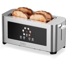 Image of 4 Slice Long Slot Toaster S/ Steel Extra Wide Slots Digital Touch Control UK