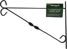 Image of 14-Inch Hanging Basket Bracket - Black- Green Jem