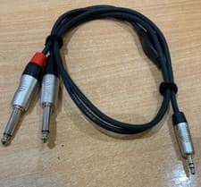 Image of 1m 3.5mm Stereo Jack to 2 x 1/4" Mono Jack NRA-031-0170-010 Cable