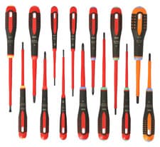 Image of Bahco Ergo 14 Piece VDE Insulated Screwdriver Set Slot Ph Pz Tx,+Minus, BE-9876S