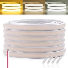Image of 12V Neon COB LED Strip Light Waterproof Flexible Tape Bedroom Kitchen Cabinet De