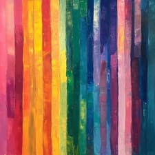 Image of Abstract Multi Coloured Lines Oil Paint Luxury Canvas Wall Art Picture Print
