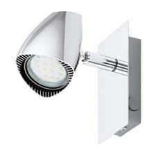 Image of LED Wall Spotlight Chrome Adjustable Single Light Modern GU10-LED BULB INCLUDED