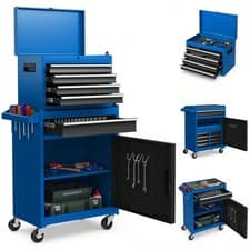 Image of SGS Mechanics 6 Drawer Tool Box Chest & Roller Cabinet Smooth Drawers & Locks
