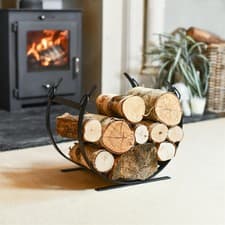 Image of Black Blacksmith Fireside Curved Log Rack Holder