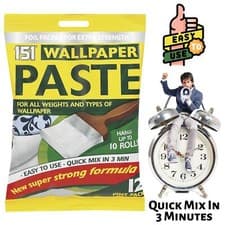 Image of 10 Rolls Wallpaper Paste All Purpose Quick Mix Adhesive For Extra Strength