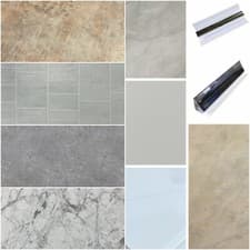 Image of Shower Wall Panels 1m x 2.4m 10mm Thickness Bathroom Wet Wall PVC & Trims!