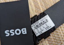 Image of Hugo Boss Belt THER-Carbon Handmade, Leather, Made in Italy, 3D patent finish