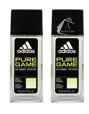 Image of 2 Pack x 75ml Adidas Pure Game Aftershave Natural Spray Body Fragrance Perfume