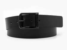 Image of Levi's Alder Point Leather Logo Belt Black