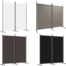Image of 2-Panels Room Divider Wall Privacy Screen Protector Foldable Freestanding