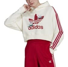 Image of Women's Adidas Big Logo Crop Hoodie