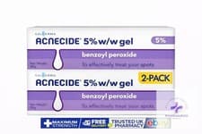 Image of Acnecide 5% Gel Benzoyl Peroxide - Acne Treatment & Spots - 30g x 2 PACK