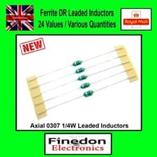 Image of Ferrite Leaded Axial 1/4W 0307 Inductors Colour Coded 24 Values - UK