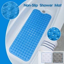 Image of Non Slip Bath Mat Extra Large Shower Mat Bathtub Anti-Mold Rubber Strong Suction