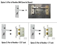 Image of Bathroom Door Lock Handle Polished Chrome Handle, Lock or Full Set ERA 263 & 363