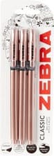 Image of Zebra Pen Z-Grip Basics Rose Gold Ballpoint Pen, Medium Point, 1mm, Black Ink,