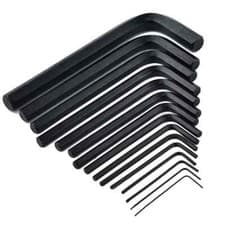 Image of Allen Key Wrench Short Arm Black 0.89mm-19mm Pack of 2