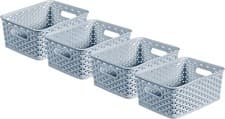 Image of Curver My Style Small Rectangular Storage Basket 4L - Blue (Pack of 4)
