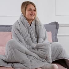 Image of OHS Teddy Fleece Weighted Blanket Sensory Sleep Therapy Anxiety Throw