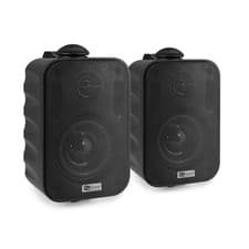Image of PD 100V Black Waterproof Wall Speakers Pair - Durable Outdoor Sound System
