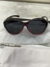 Image of PORADAY Sunglasses Round Red/Grey New!