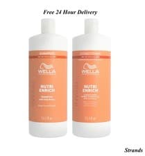 Image of Wella Invigo Nutri Enrich Shampoo 1000ml & Conditioner 1000ml + Free Pumps