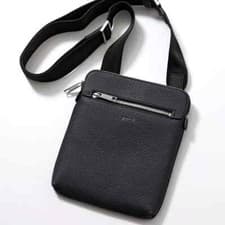 Image of HUGO BOSS Morval_S All Leather Zip Env_O Bag 50517985 Black
